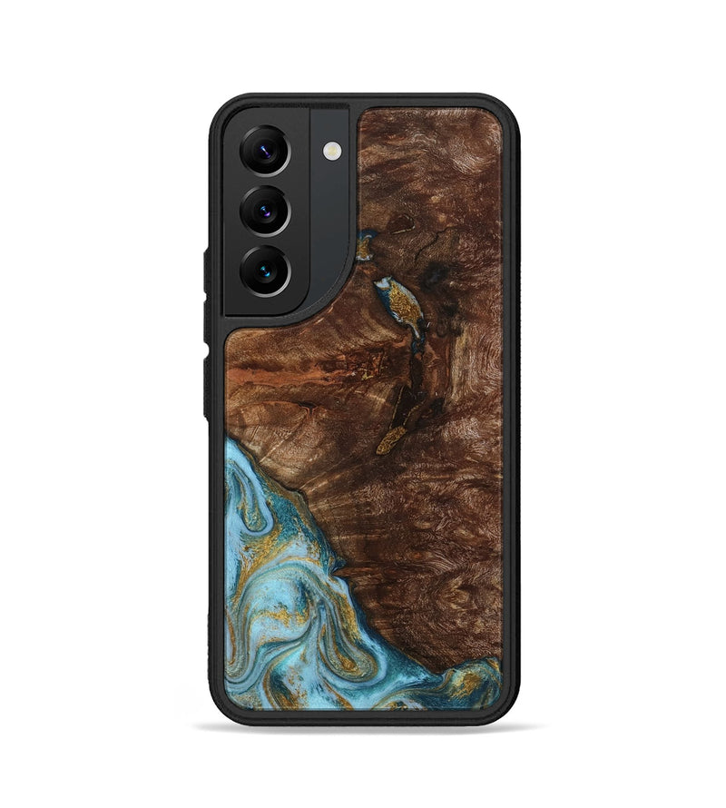 Galaxy S22 Wood Phone Case - Tommie (Teal & Gold, 794653)