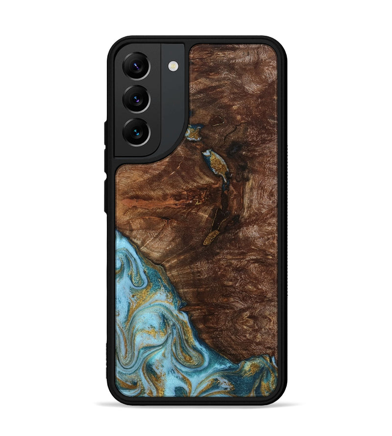 Galaxy S22 Plus Wood Phone Case - Tommie (Teal & Gold, 794653)