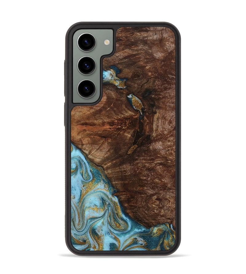 Galaxy S23 Plus Wood Phone Case - Tommie (Teal & Gold, 794653)