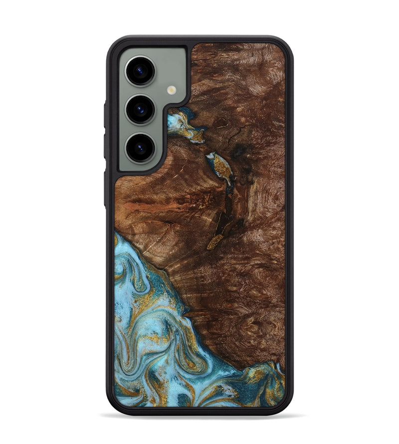 Galaxy S24 Plus Wood Phone Case - Tommie (Teal & Gold, 794653)