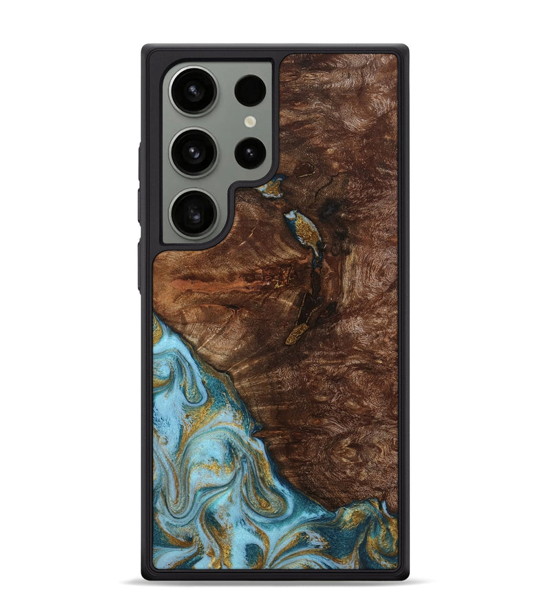 Galaxy S24 Ultra Wood Phone Case - Tommie (Teal & Gold, 794653)