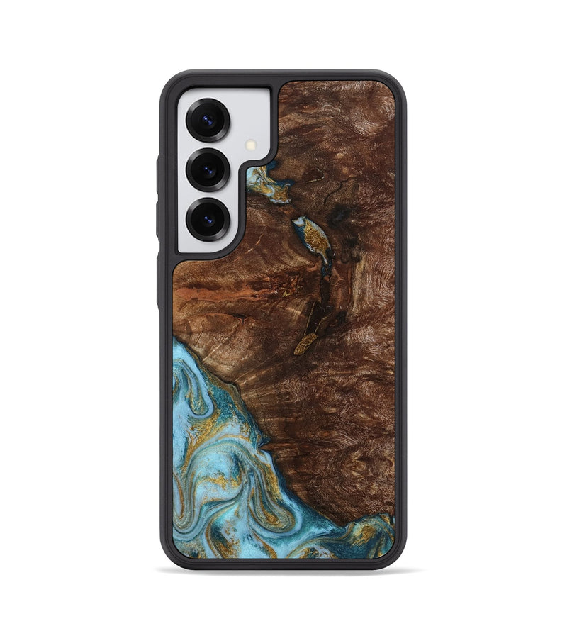 Galaxy S25 Wood Phone Case - Tommie (Teal & Gold, 794653)