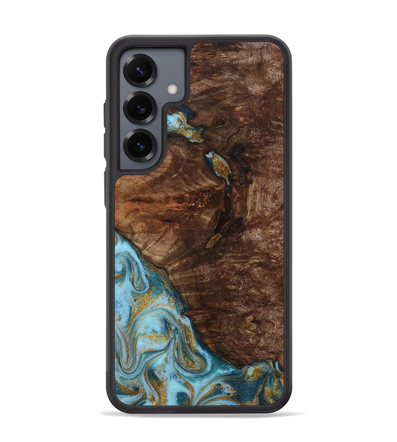 Galaxy S25 Plus Wood Phone Case - Tommie (Teal & Gold, 794653)
