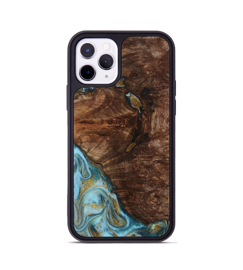 iPhone 11 Pro Wood Phone Case - Tommie (Teal & Gold, 794653)