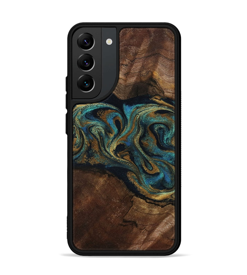 Galaxy S22 Plus Wood Phone Case - Kareem (Teal & Gold, 794654)
