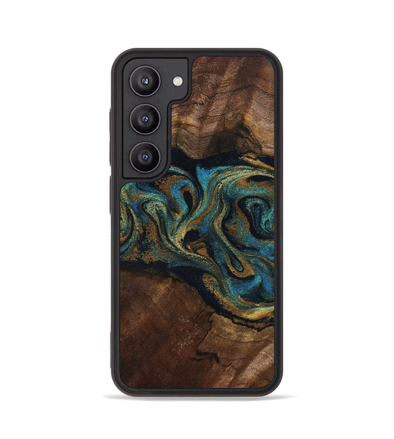 Galaxy S23 Wood Phone Case - Kareem (Teal & Gold, 794654)