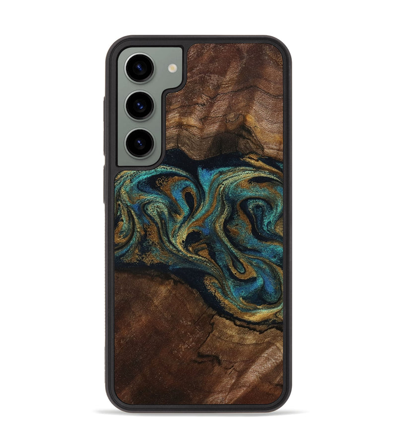 Galaxy S23 Plus Wood Phone Case - Kareem (Teal & Gold, 794654)