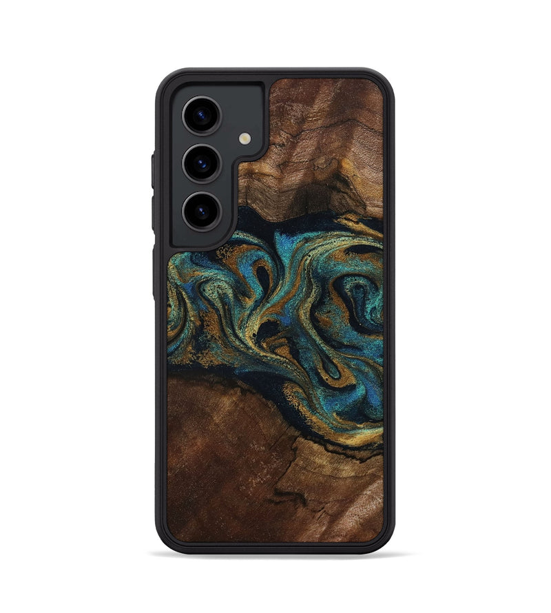 Galaxy S24 Wood Phone Case - Kareem (Teal & Gold, 794654)