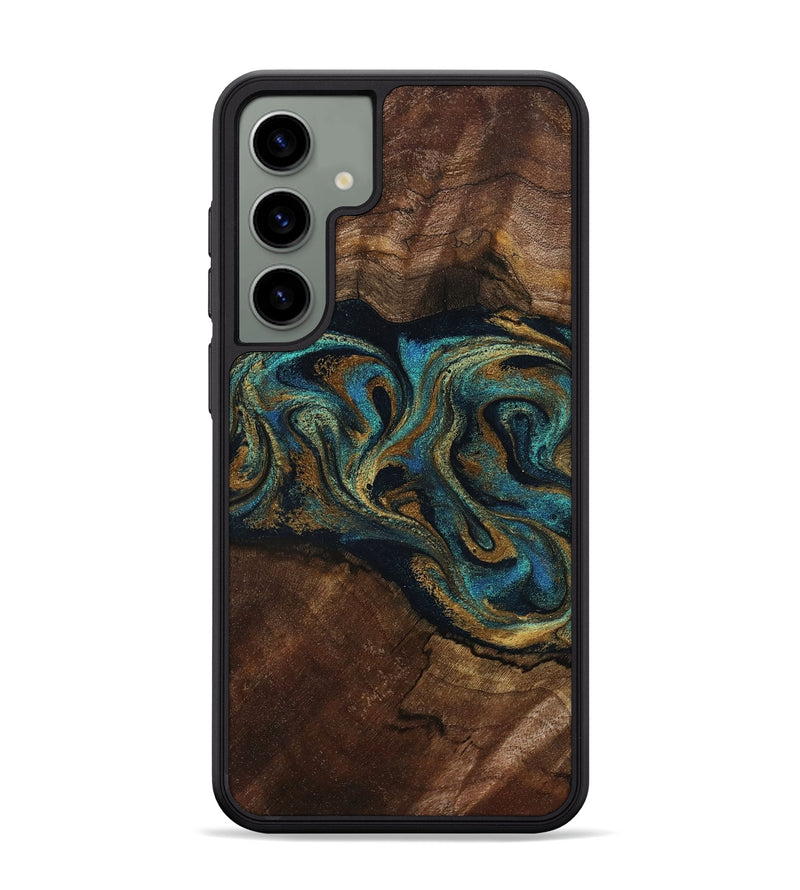 Galaxy S24 Plus Wood Phone Case - Kareem (Teal & Gold, 794654)