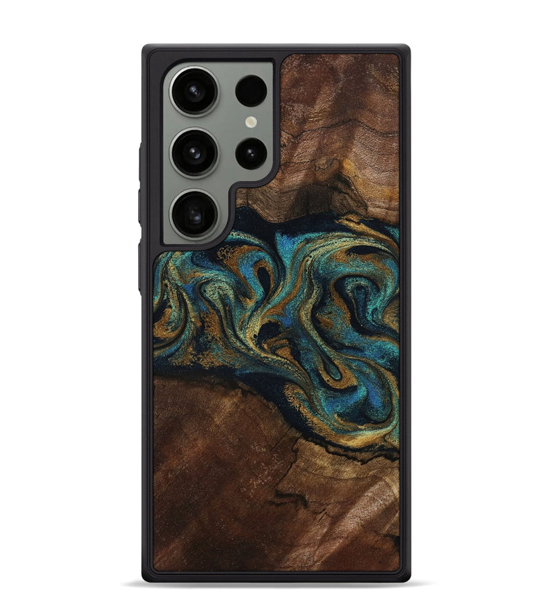 Galaxy S24 Ultra Wood Phone Case - Kareem (Teal & Gold, 794654)