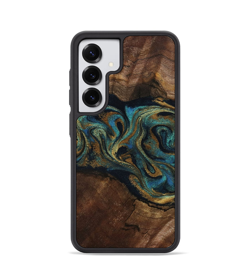 Galaxy S25 Wood Phone Case - Kareem (Teal & Gold, 794654)