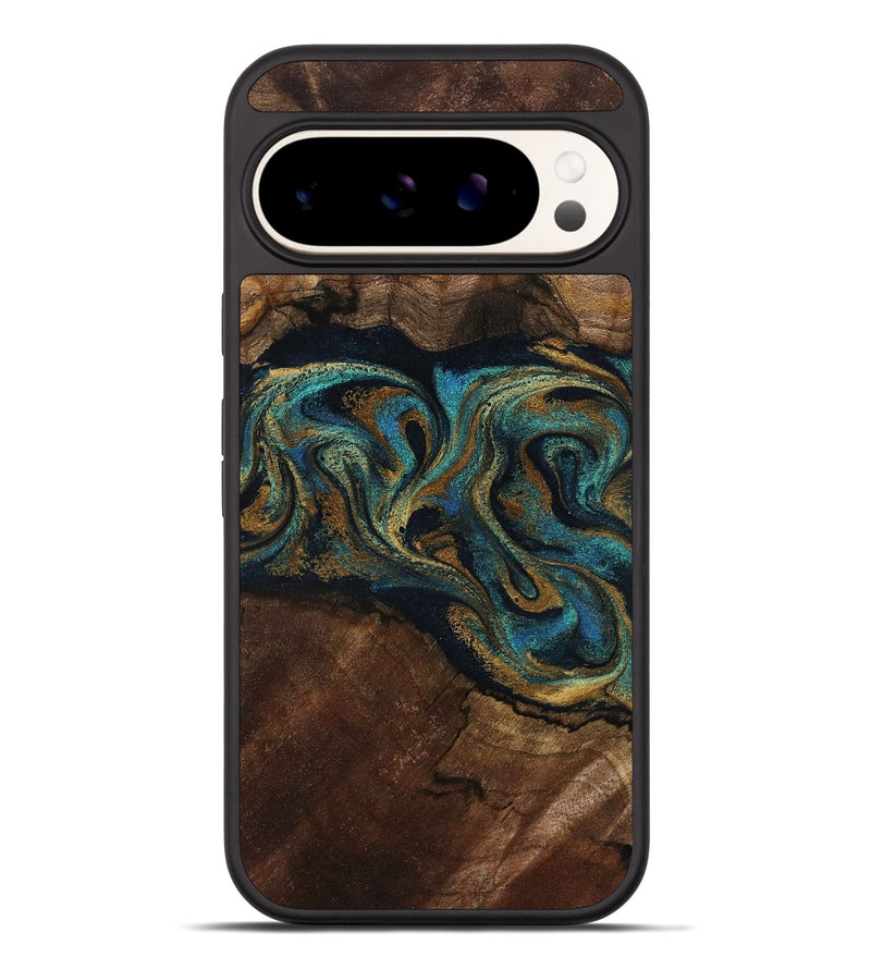 Pixel 9 Pro XL Wood Phone Case - Kareem (Teal & Gold, 794654)