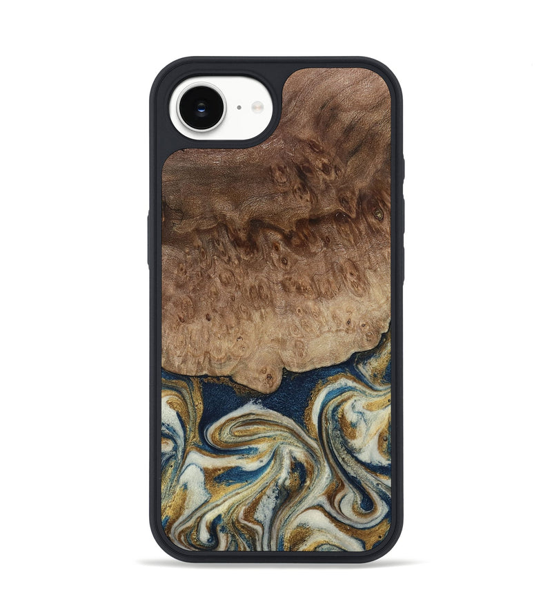 iPhone 16e Wood Phone Case - Will (Teal & Gold, 794663)