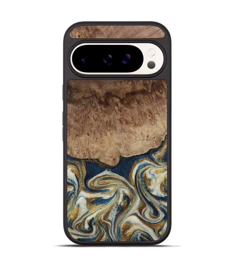 Pixel 9 Pro Wood Phone Case - Will (Teal & Gold, 794663)
