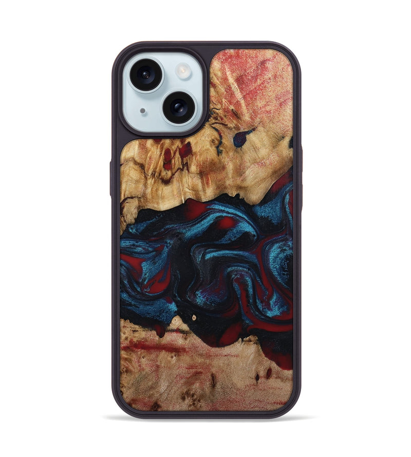 iPhone 15 Wood Phone Case - Delma (Red, 794793)