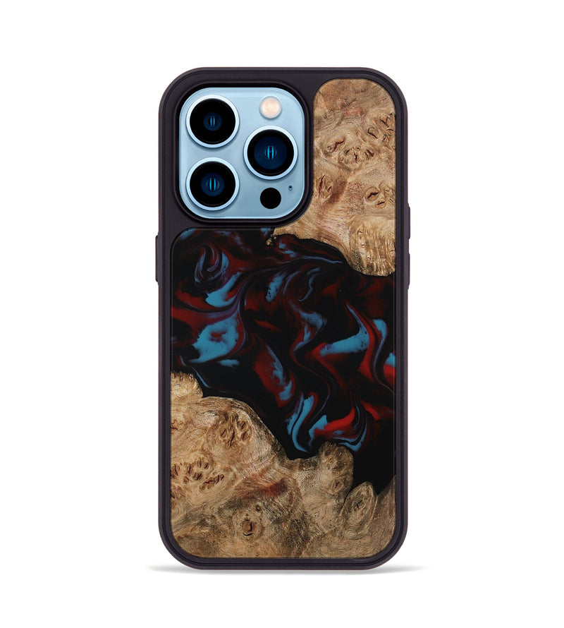 iPhone 14 Pro Wood Phone Case - Draven (Red, 794799)
