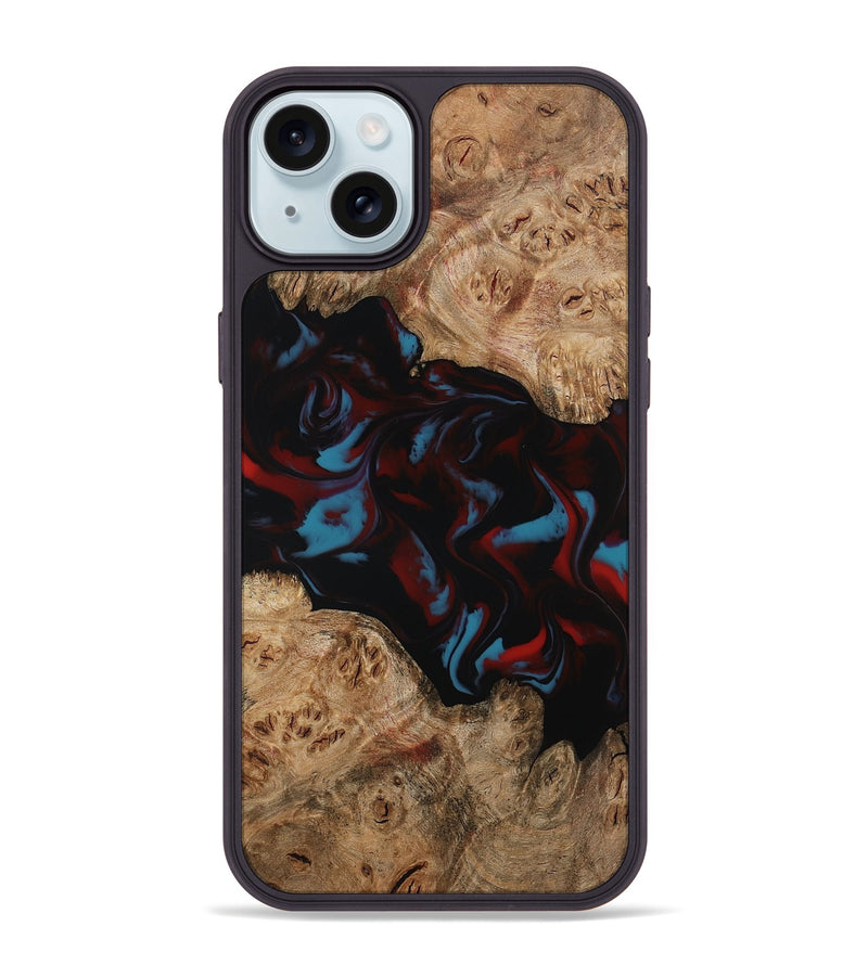 iPhone 15 Plus Wood Phone Case - Draven (Red, 794799)
