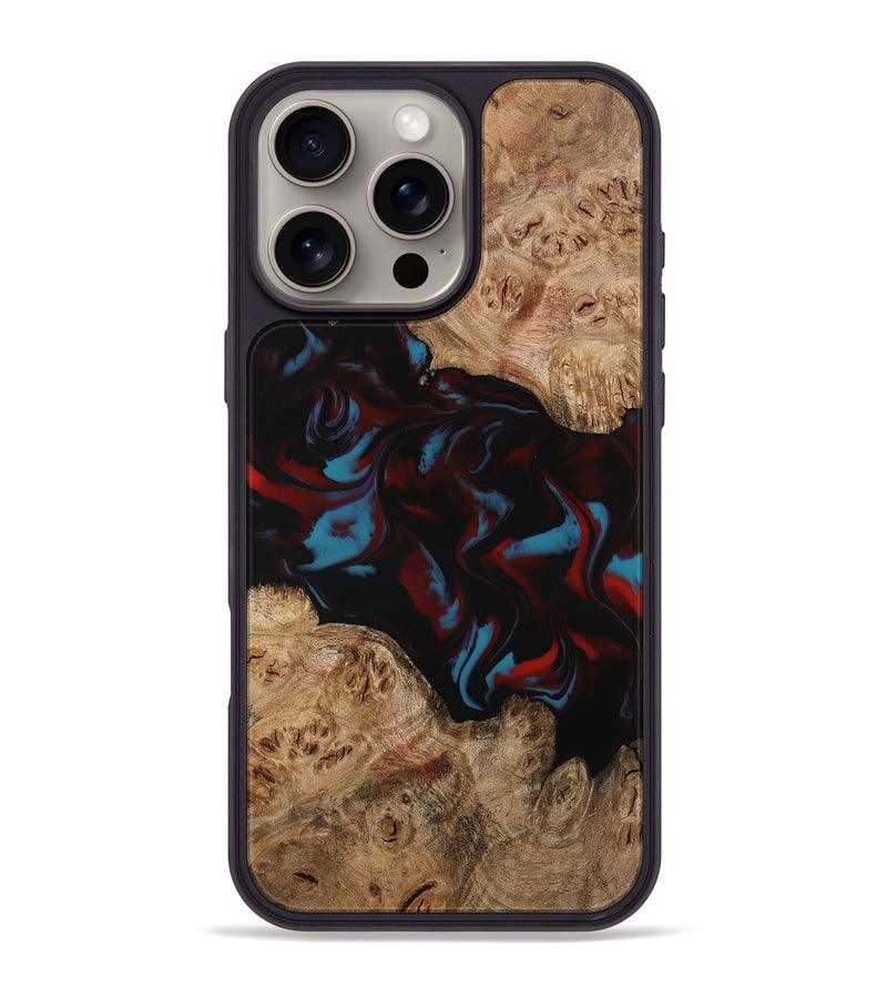 iPhone 16 Pro Max Wood Phone Case - Draven (Red, 794799)