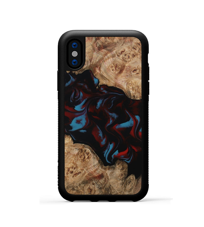 iPhone Xs Wood Phone Case - Draven (Red, 794799)