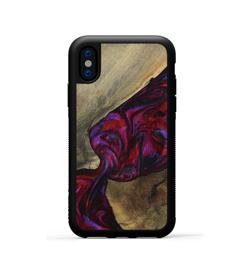 iPhone Xs Wood Phone Case - Loy (Red, 794803)