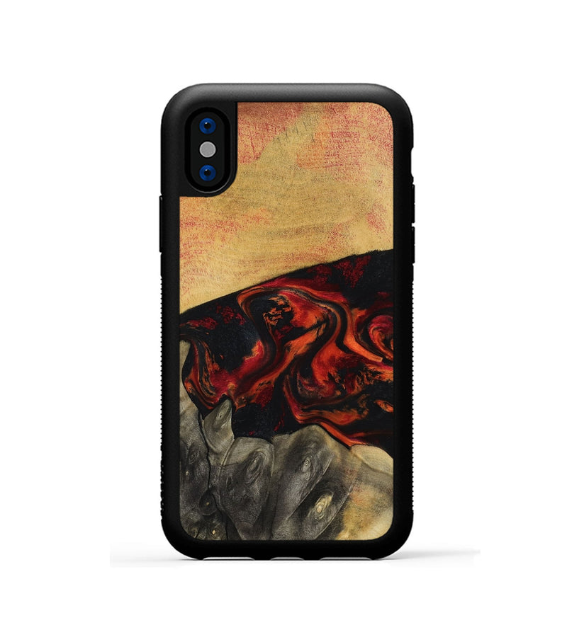 iPhone Xs Wood Phone Case - Buddy (Red, 794804)