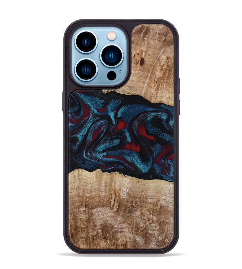 iPhone 14 Pro Max Wood Phone Case - Rhea (Red, 794806)