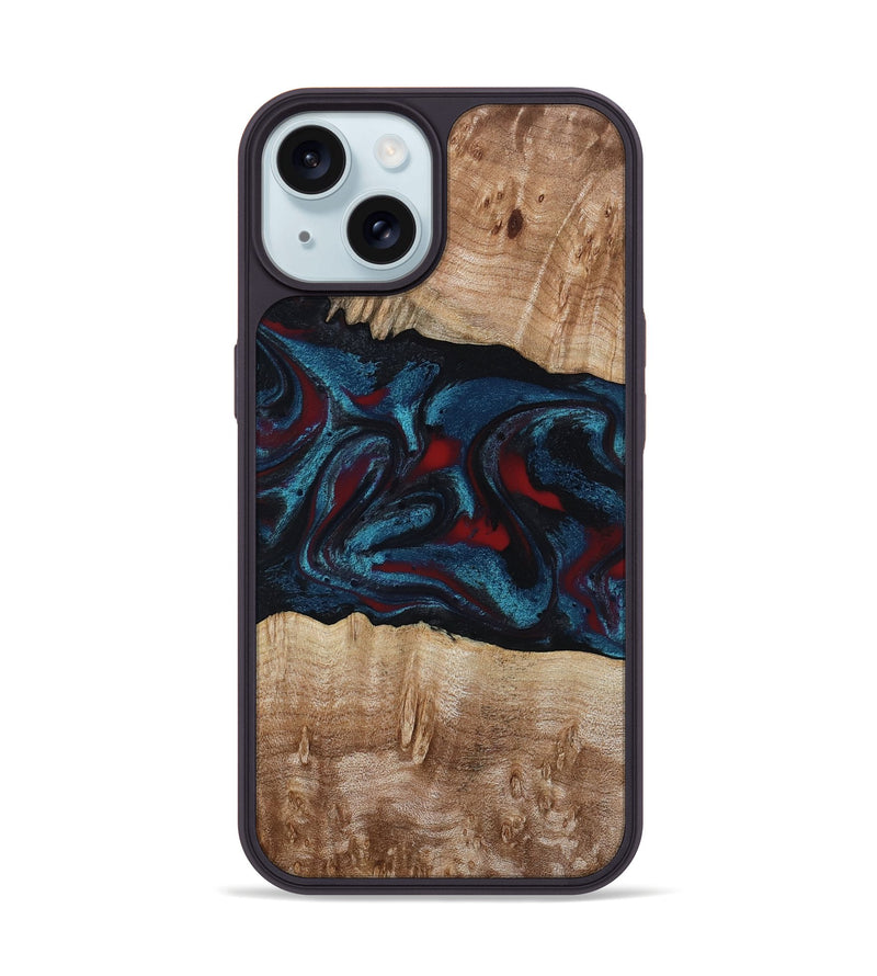 iPhone 15 Wood Phone Case - Rhea (Red, 794806)