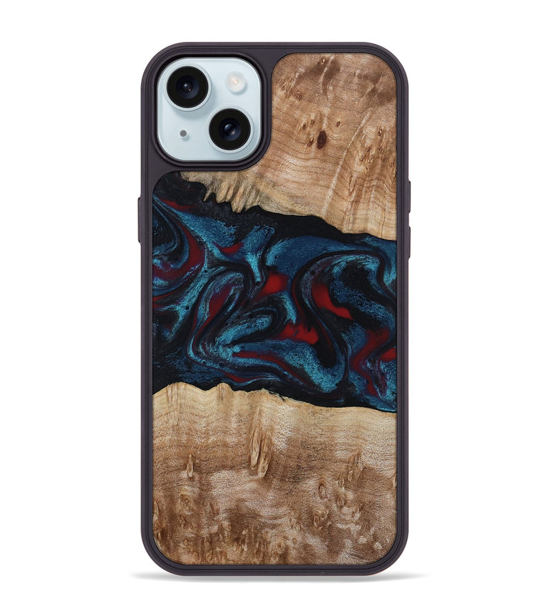 iPhone 15 Plus Wood Phone Case - Rhea (Red, 794806)