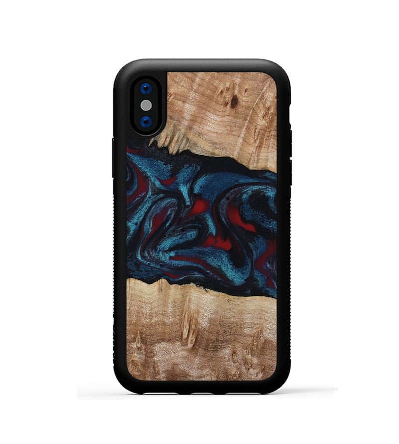 iPhone Xs Wood Phone Case - Rhea (Red, 794806)