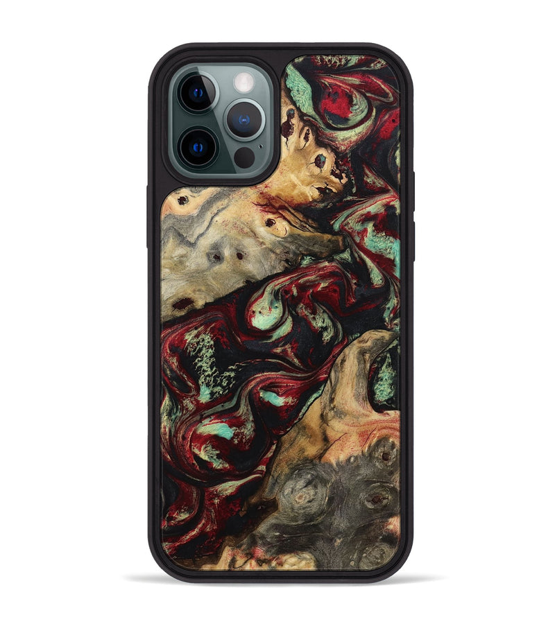 iPhone 12 Pro Max Wood Phone Case - Danette (Red, 794812)