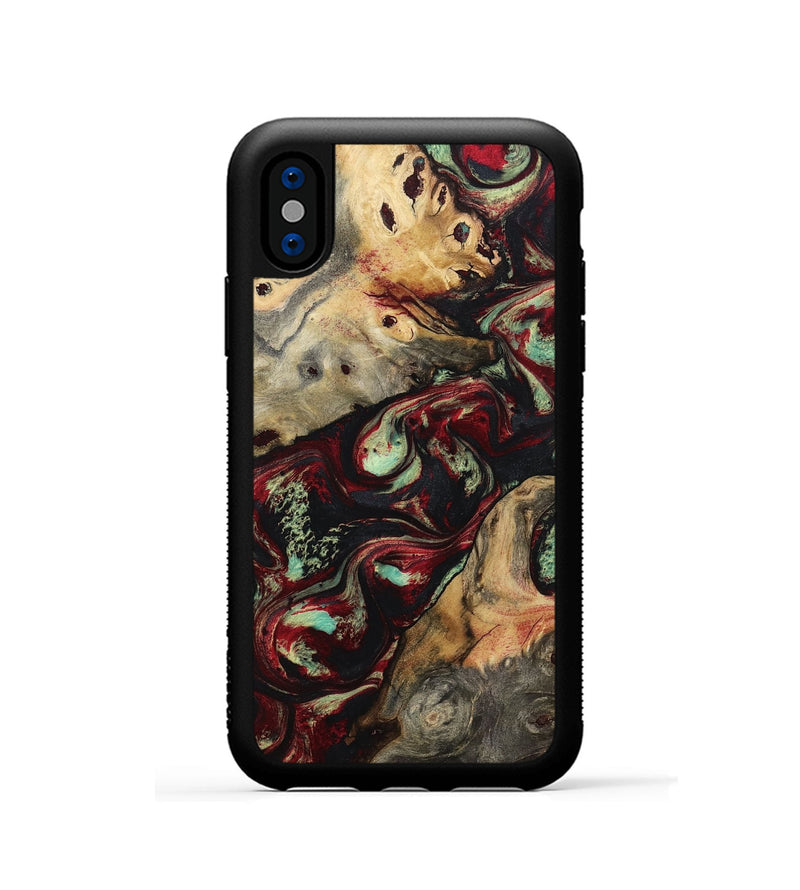 iPhone Xs Wood Phone Case - Danette (Red, 794812)