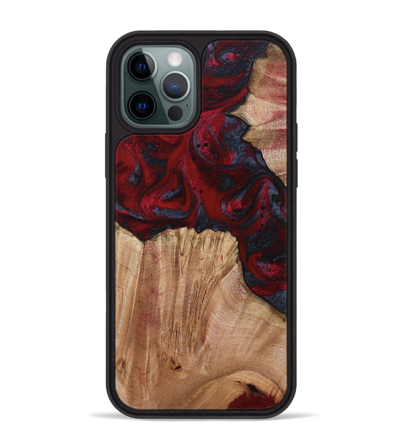 iPhone 12 Pro Max Wood Phone Case - Debora (Red, 794813)