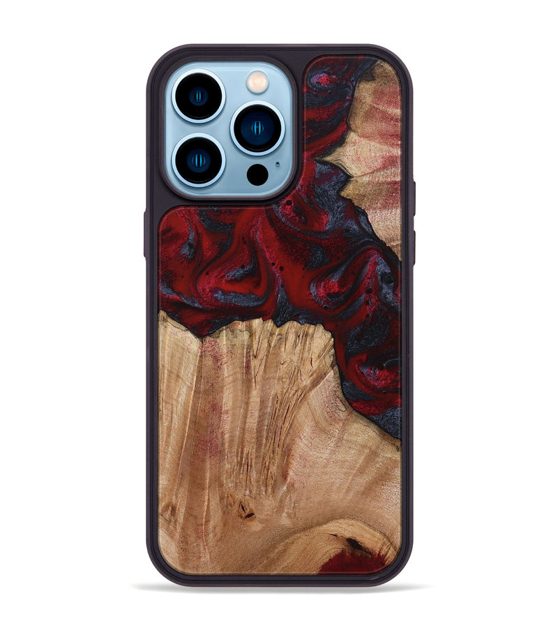 iPhone 14 Pro Max Wood Phone Case - Debora (Red, 794813)