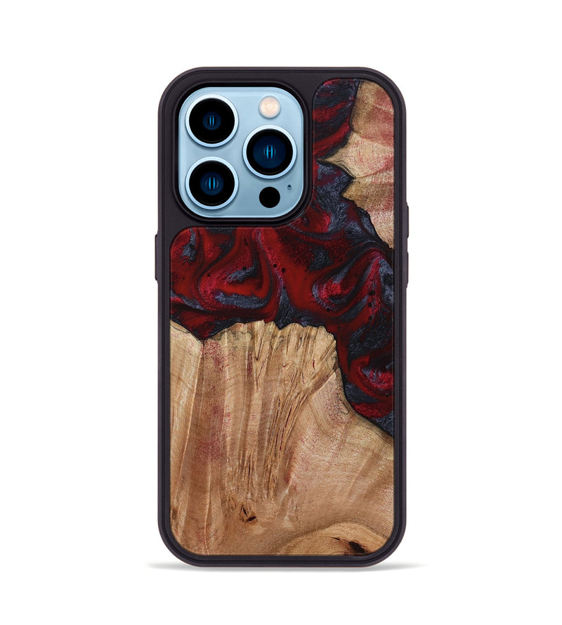 iPhone 14 Pro Wood Phone Case - Debora (Red, 794813)