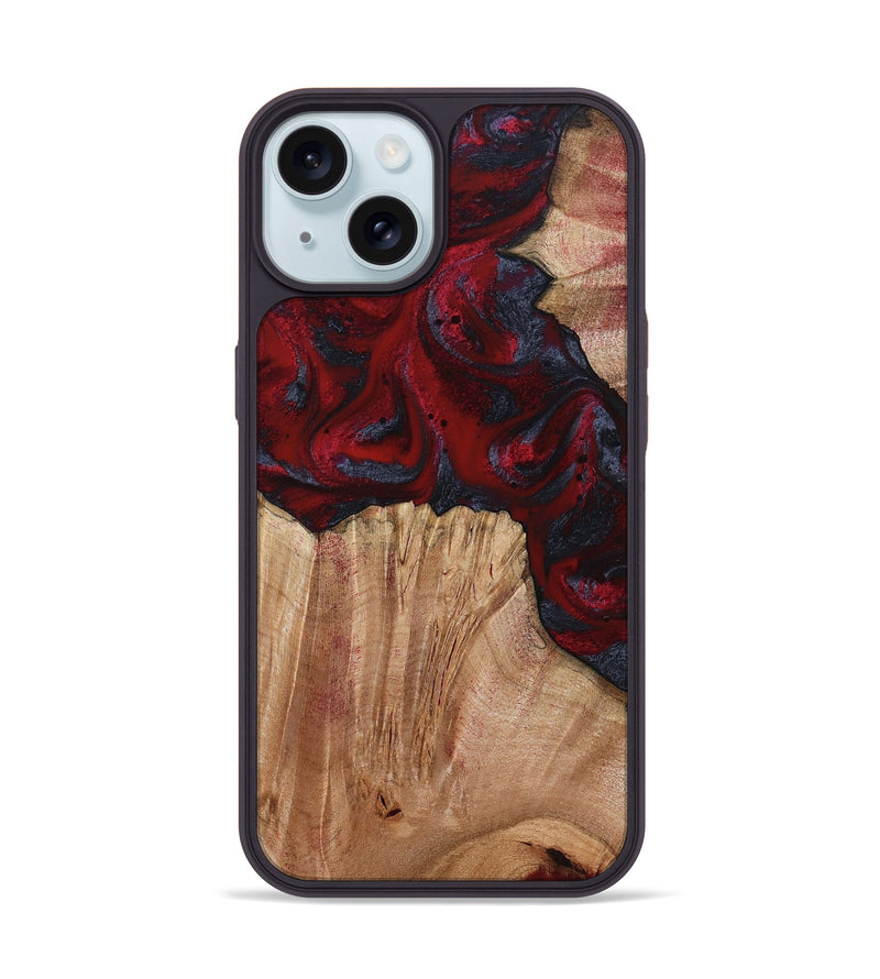iPhone 15 Wood Phone Case - Debora (Red, 794813)