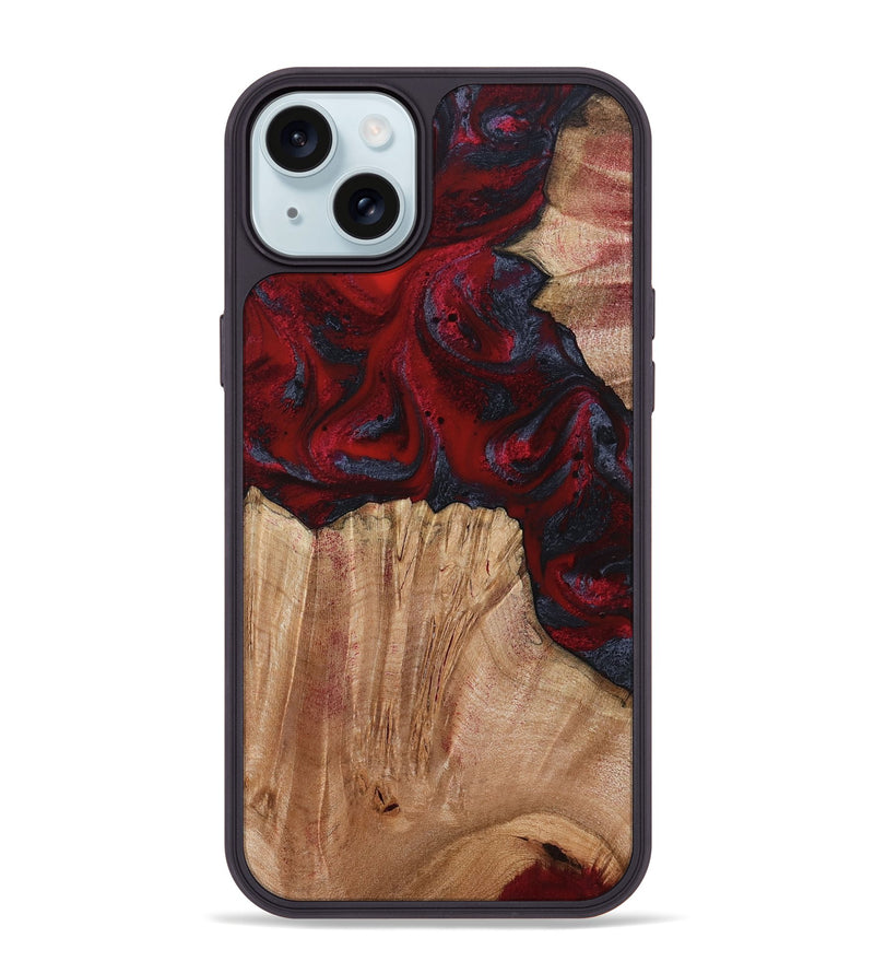 iPhone 15 Plus Wood Phone Case - Debora (Red, 794813)