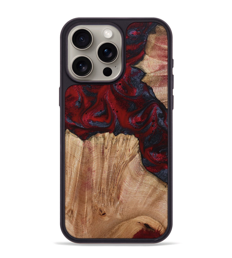 iPhone 15 Pro Max Wood Phone Case - Debora (Red, 794813)
