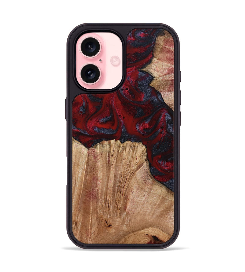 iPhone 16 Wood Phone Case - Debora (Red, 794813)