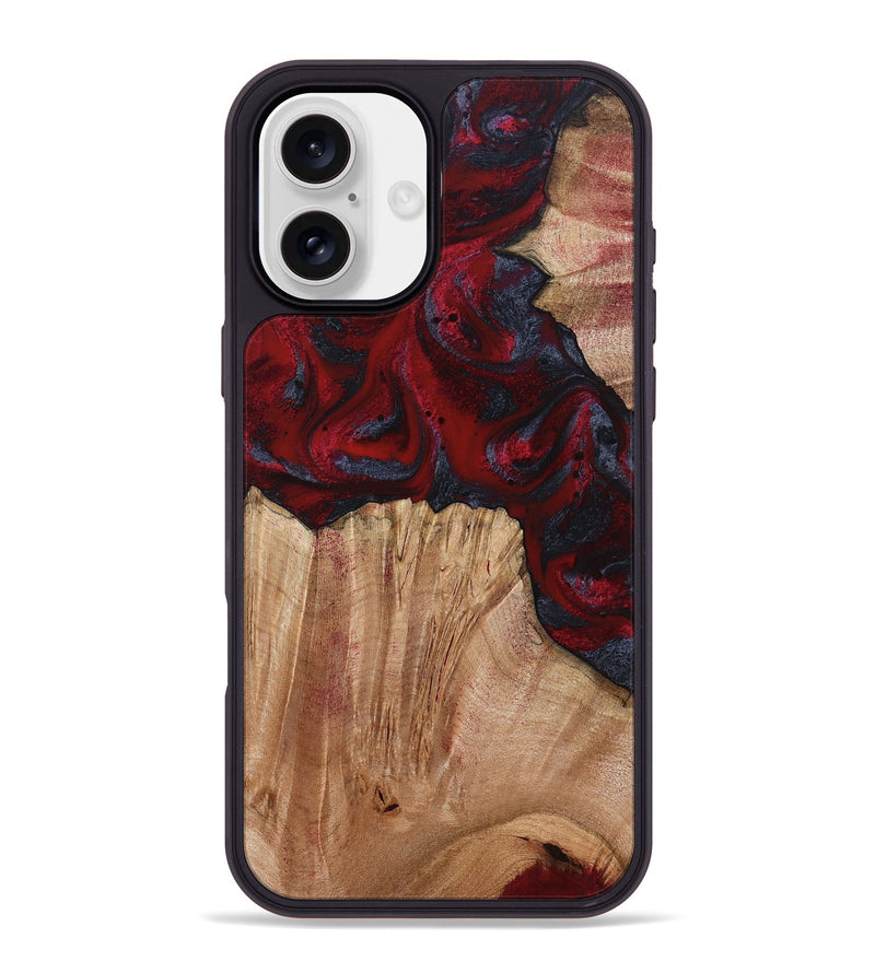 iPhone 16 Plus Wood Phone Case - Debora (Red, 794813)