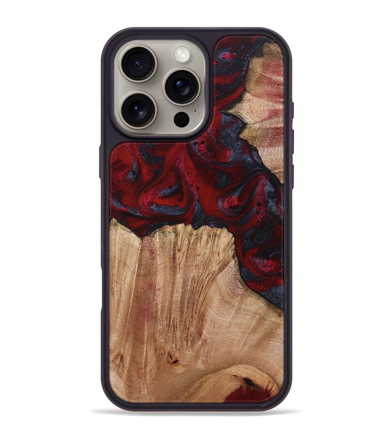 iPhone 16 Pro Max Wood Phone Case - Debora (Red, 794813)