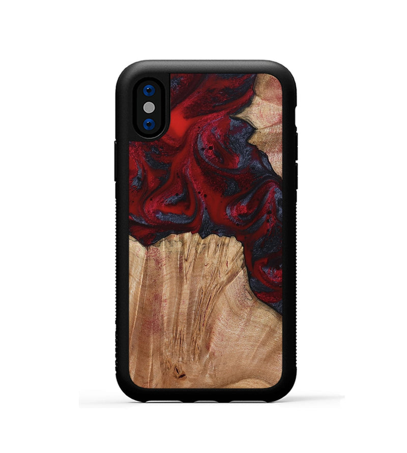 iPhone Xs Wood Phone Case - Debora (Red, 794813)
