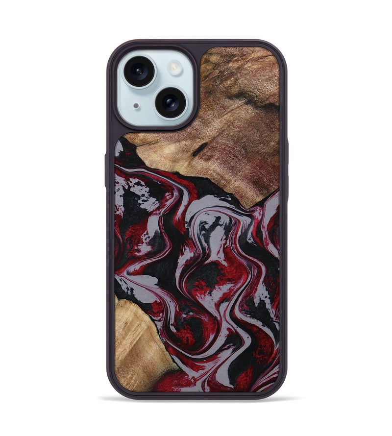 iPhone 15 Wood Phone Case - Phyllis (Red, 794827)