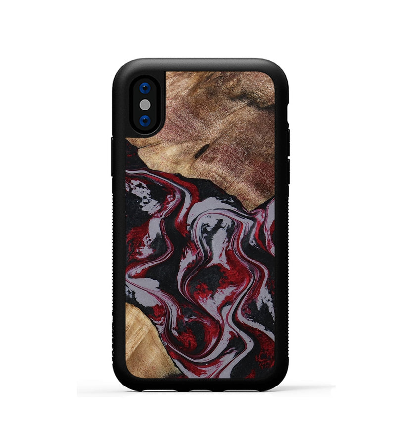iPhone Xs Wood Phone Case - Phyllis (Red, 794827)