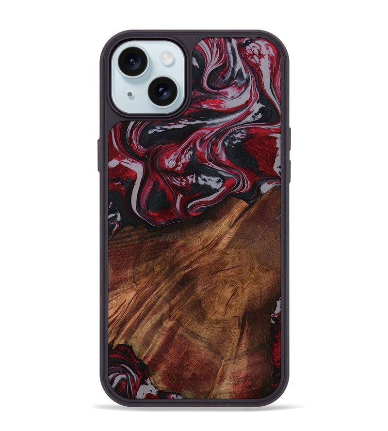 iPhone 15 Plus Wood Phone Case - Mohamed (Red, 794830)
