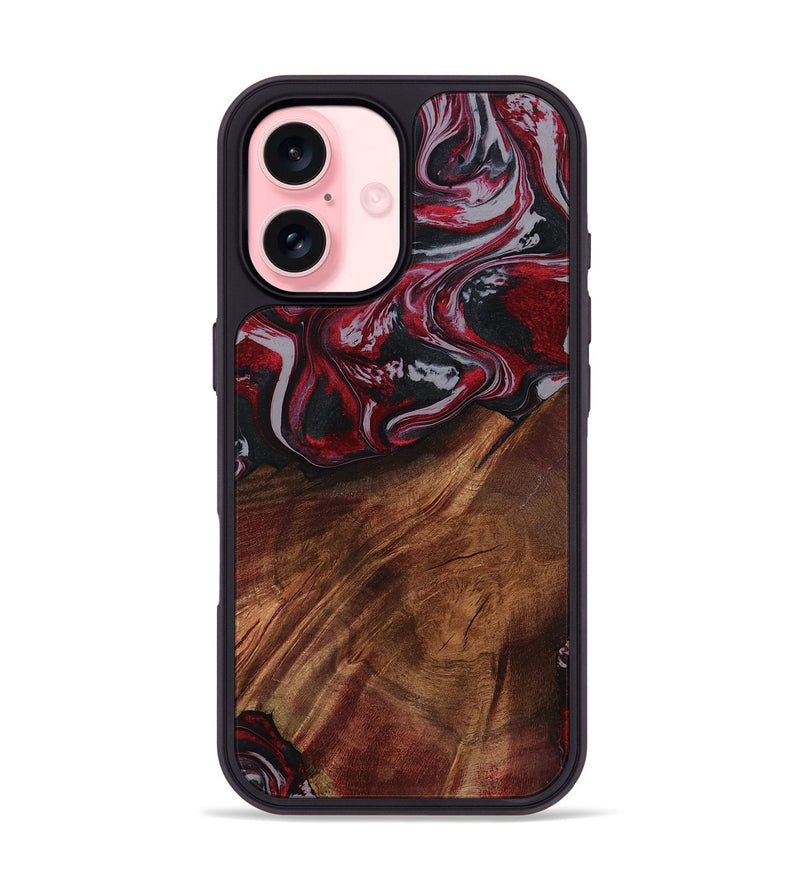 iPhone 16 Wood Phone Case - Mohamed (Red, 794830)