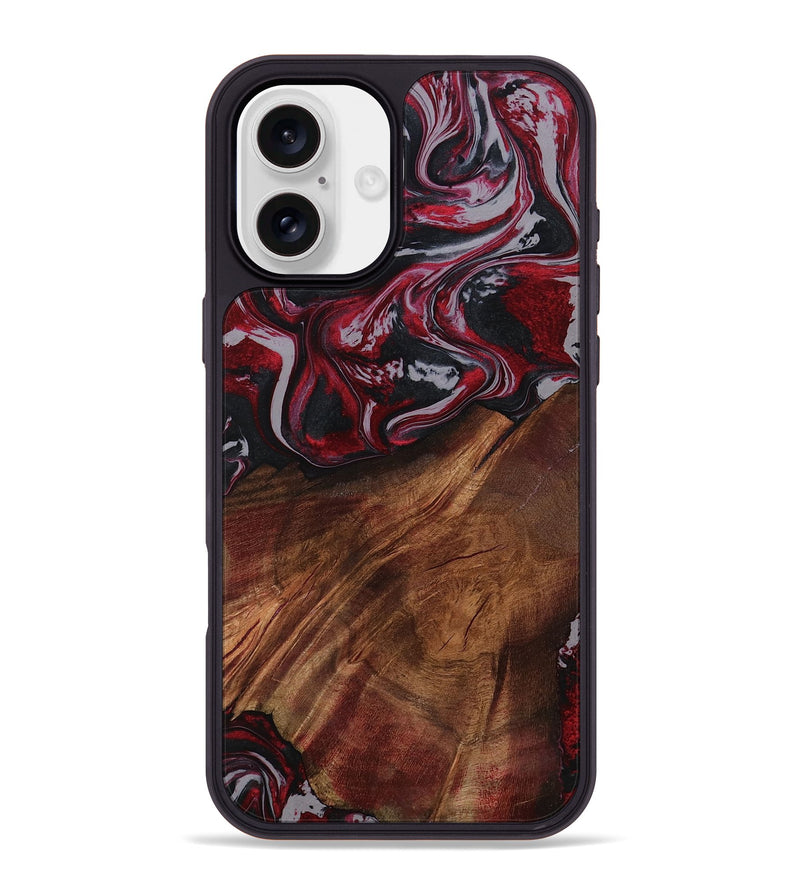 iPhone 16 Plus Wood Phone Case - Mohamed (Red, 794830)