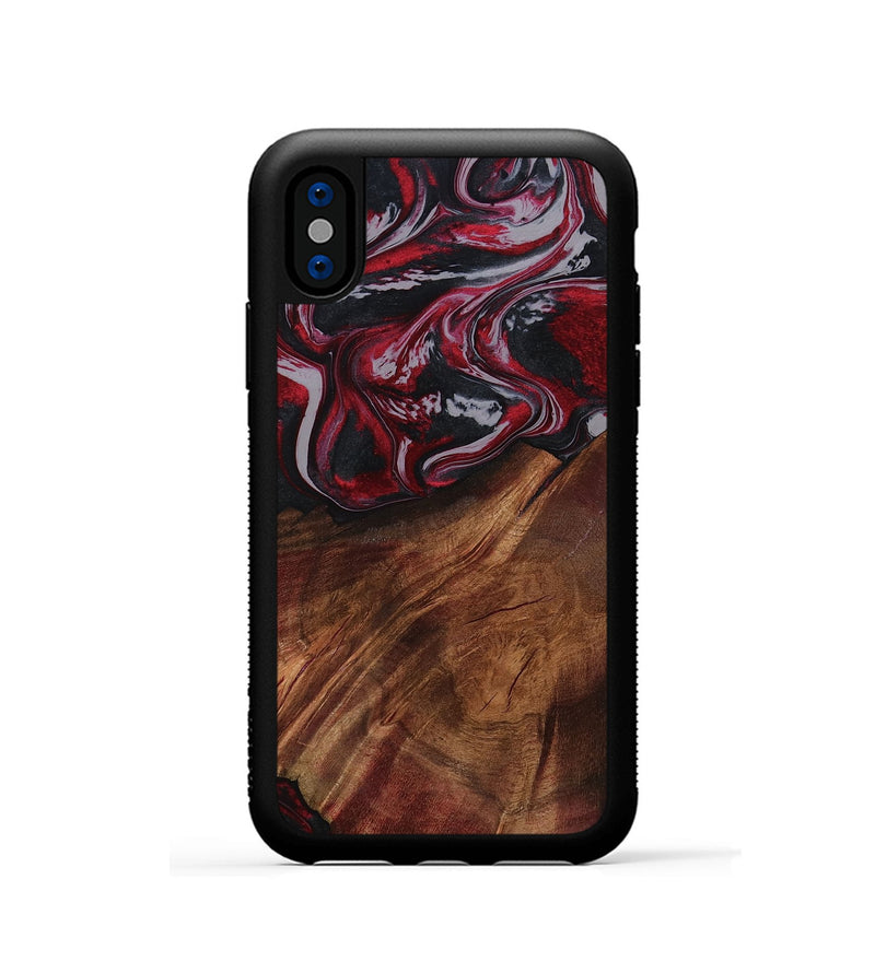 iPhone Xs Wood Phone Case - Mohamed (Red, 794830)