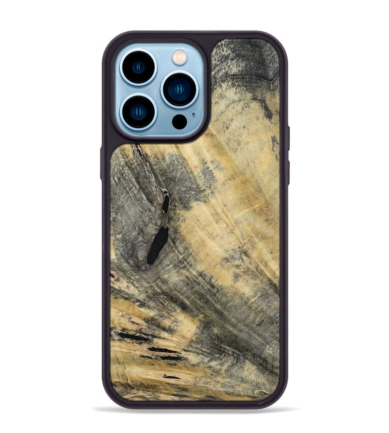 iPhone 14 Pro Max Wood Phone Case - Golden (Wood Burl, 794840)