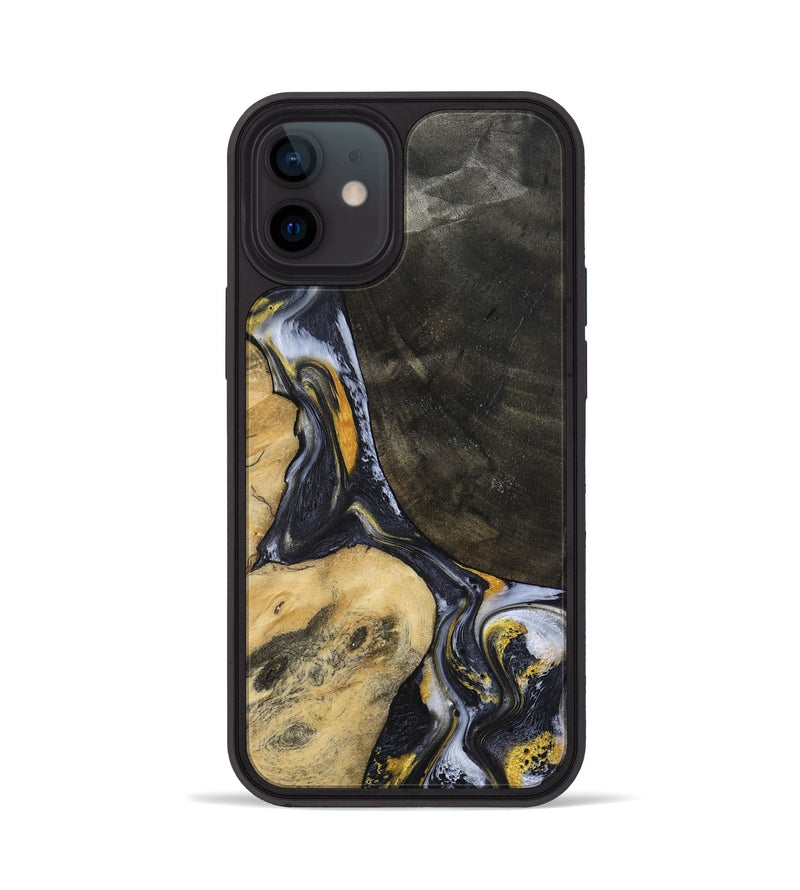 iPhone 12 Wood Phone Case - Boone (Black & White, 794932)