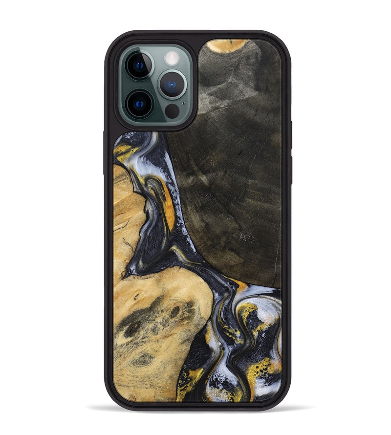 iPhone 12 Pro Max Wood Phone Case - Boone (Black & White, 794932)